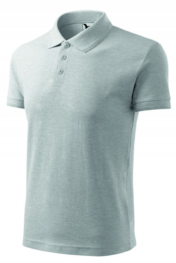 Polokošile pánská Pique 203 světle šedý melír vel. S - Obrázek Polokošile pánská Pique 203 světle šedý melír vel. S - Obrázek